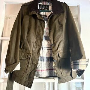 Barbour Stirling Coat Barn Jacket Rare Trench Sz 4